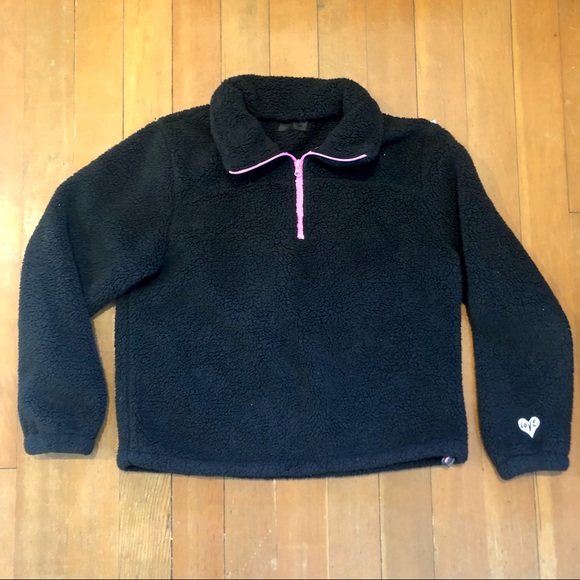 Betsey Johnson Funnel Neck Fleece Pullover Black - Picture 4 of 9